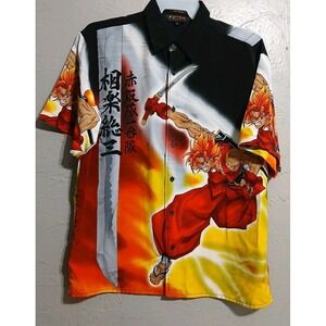 Vintage 1990s DTek Sport Anime Button-Up T Shirt RARE HTF Ricky Trailer Park Boy